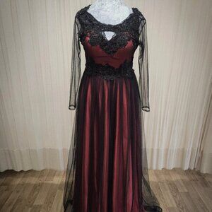 Red and black gothic prom/occasion dress